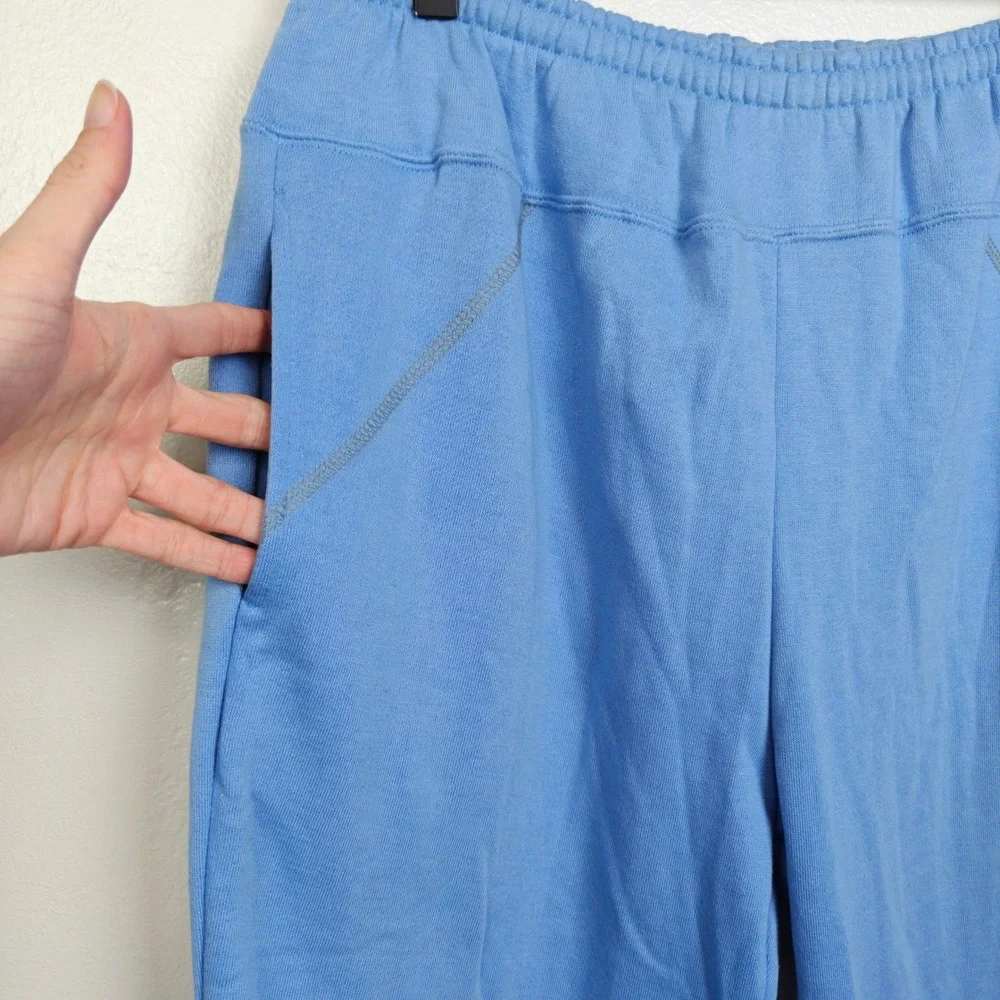 Vintage 80s Converse Chucks Men Sweatpants Large Blue Elastic Waist Cuffed Retro